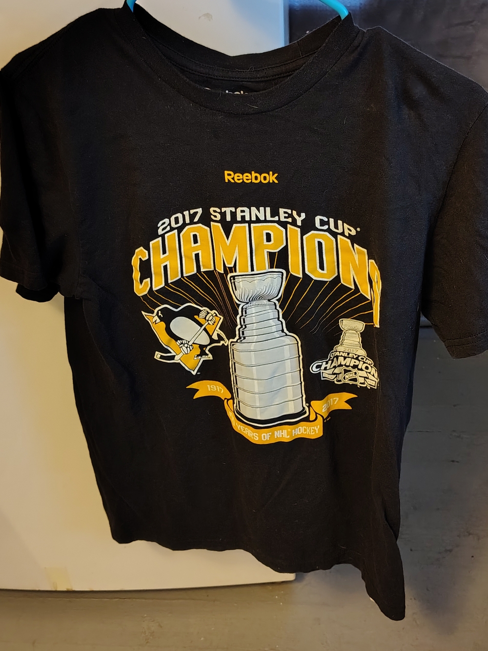 Reebok Black and Gold 2017 Stanley Cup Champions T-Shirt